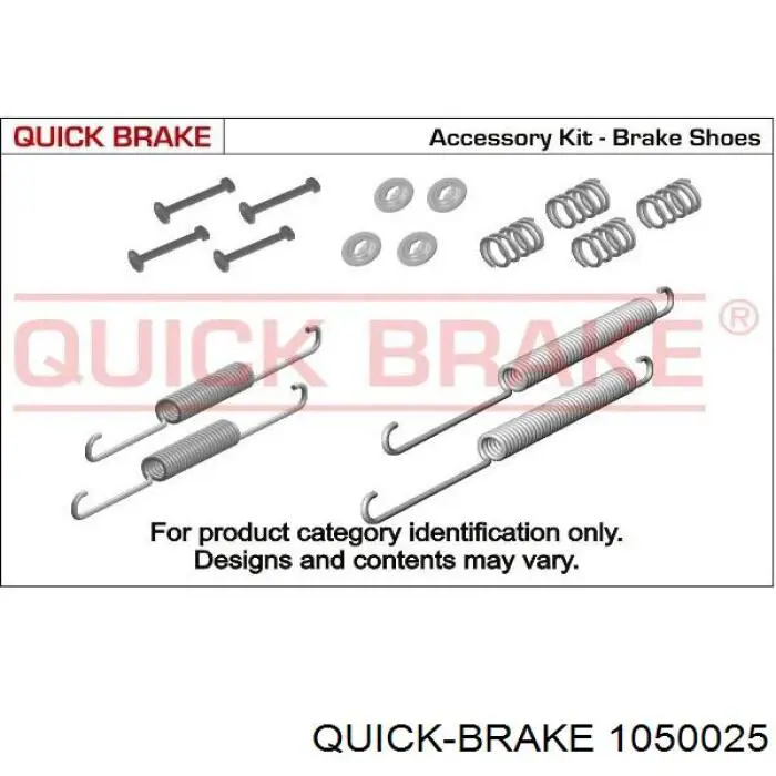 Монтажний комплект задніх барабанних колодок 1050025 Quick Brake