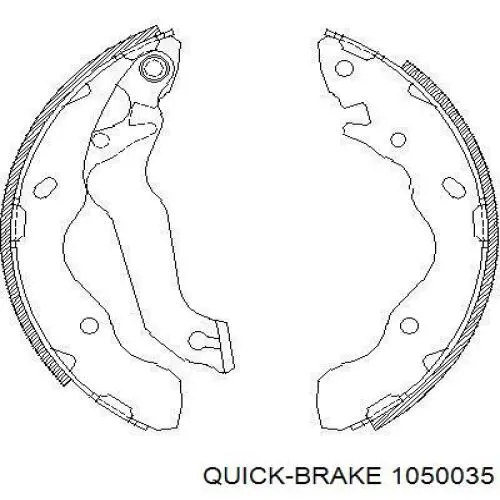Монтажный комплект задних барабанных колодок 1050035 Quick Brake