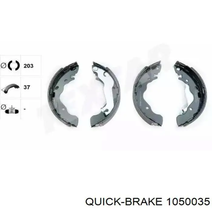 Установочный комплект задних барабанных колодок Quick Brake 1050035 цена, от 6.52 USD