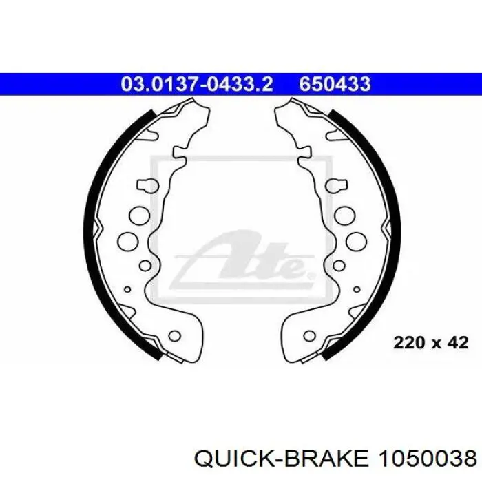 Монтажный комплект задних барабанных колодок Quick Brake 1050038