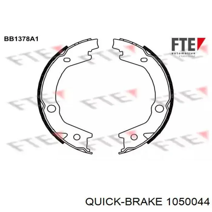 Монтажный комплект задних барабанных колодок 1050044 Quick Brake