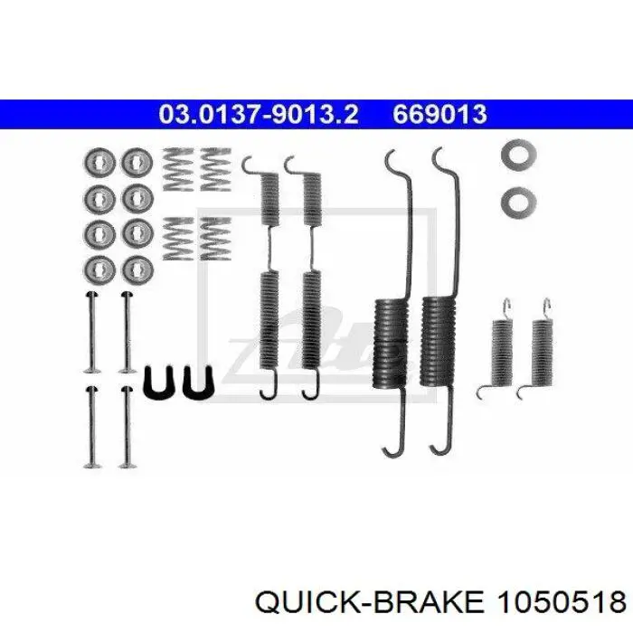 Ремкомплект гальмівних колодок 1050518 Quick Brake