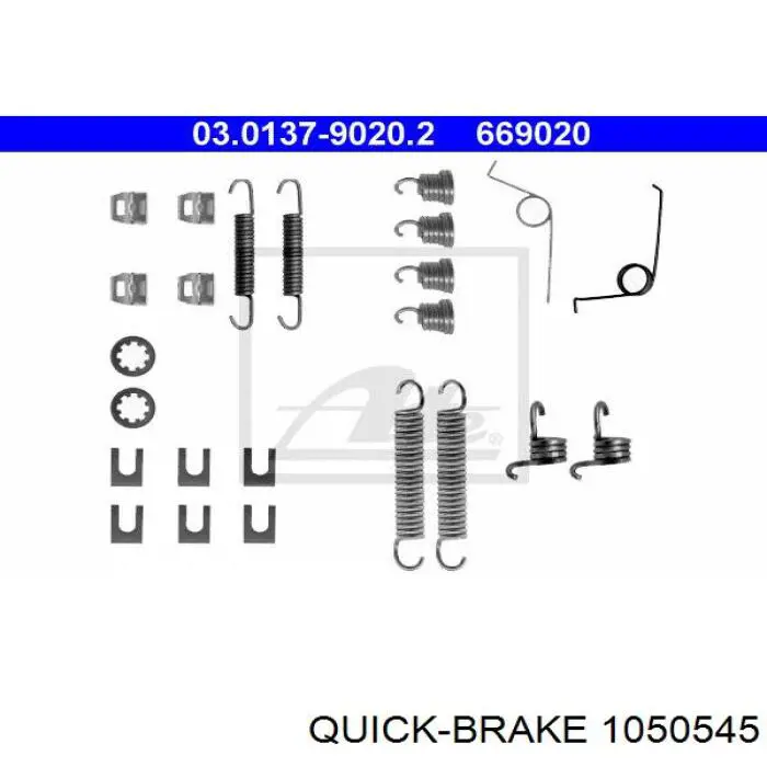 1050545 Quick Brake Комплект монтажный задних барабанных колодок