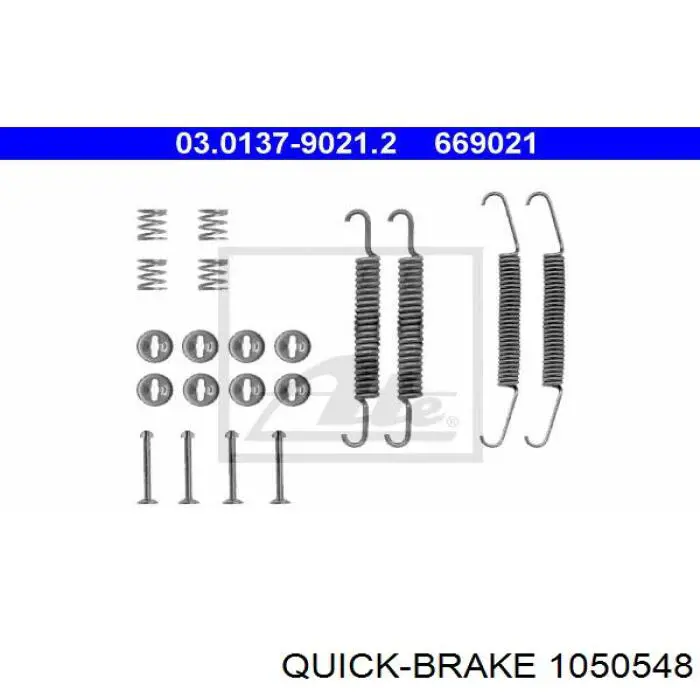 Установочный комплект задних барабанных колодок Quick Brake 1050548 цена, от 5.32 USD