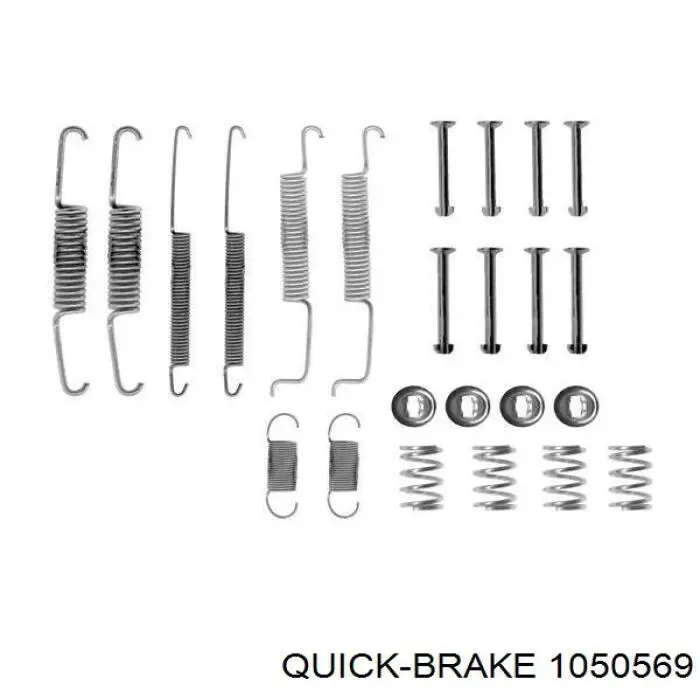 Kit de montaje, zapatas de freno traseras 1050569 Quick Brake