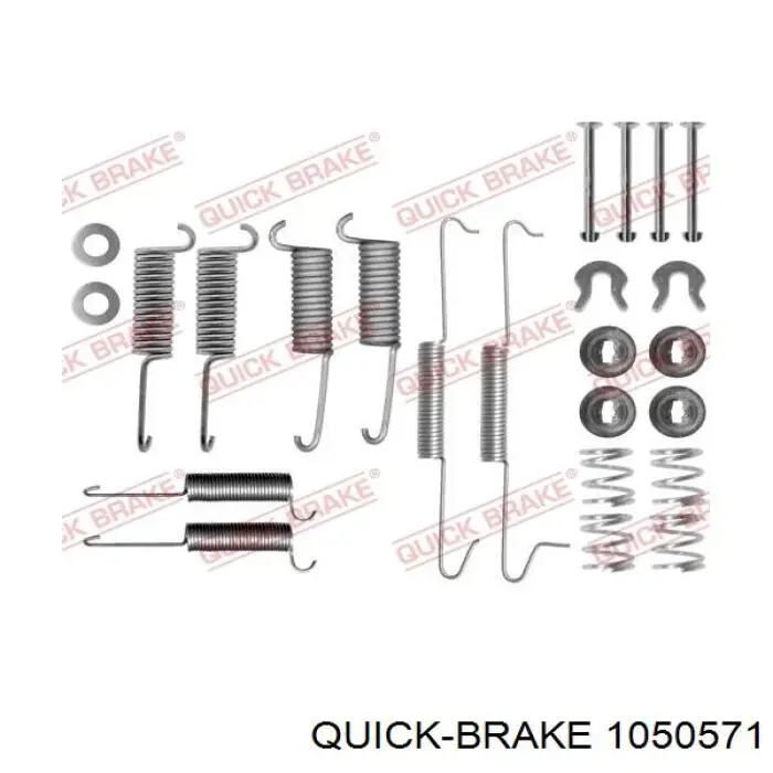 Монтажный комплект задних барабанных колодок 1050571 Quick Brake