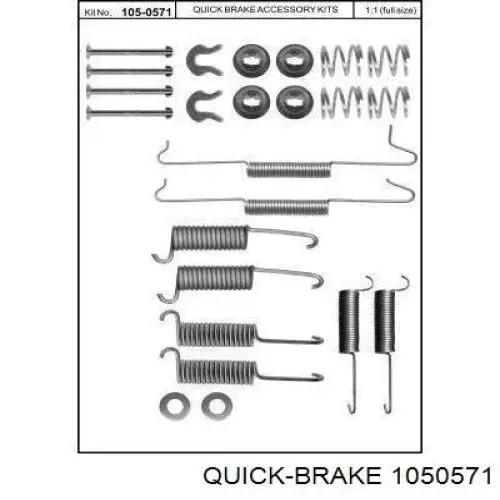 Установочный комплект задних барабанных колодок Quick Brake 1050571 цена, от 5.01 USD