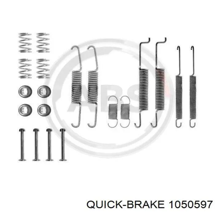 Kit de montaje, zapatas de freno traseras 1050597 Quick Brake