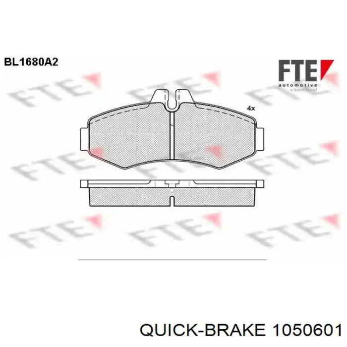 Установочный комплект задних барабанных колодок Quick Brake 1050601 цена, от 4.59 USD