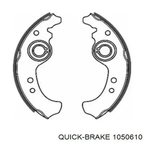 Установочный комплект задних барабанных колодок Quick Brake 1050610 цена, от 5.99 USD