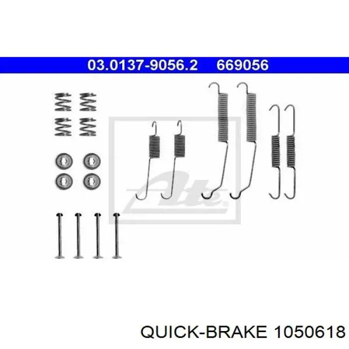 Купить 1050618 Quick Brake Монтажный комплект задних барабанных колодок