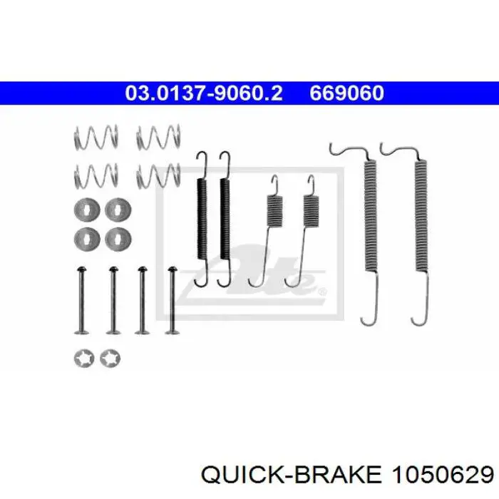 105-0629 Quick Brake kit de montagem das sapatas traseiras de tambor