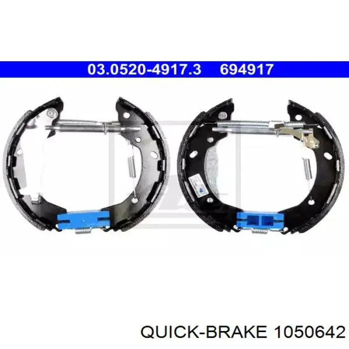 Ремкомплект задних тормозов 1050642 Quick Brake
