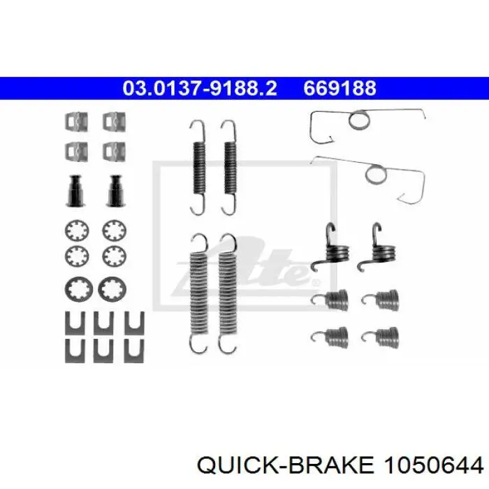 1050644 Quick Brake Комплект монтажный задних барабанных колодок