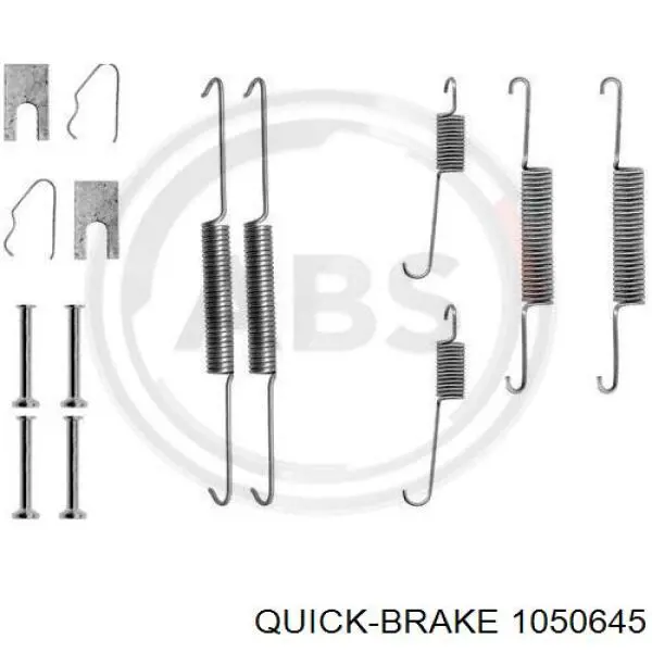 Kit de montaje, zapatas de freno traseras 1050645 Quick Brake