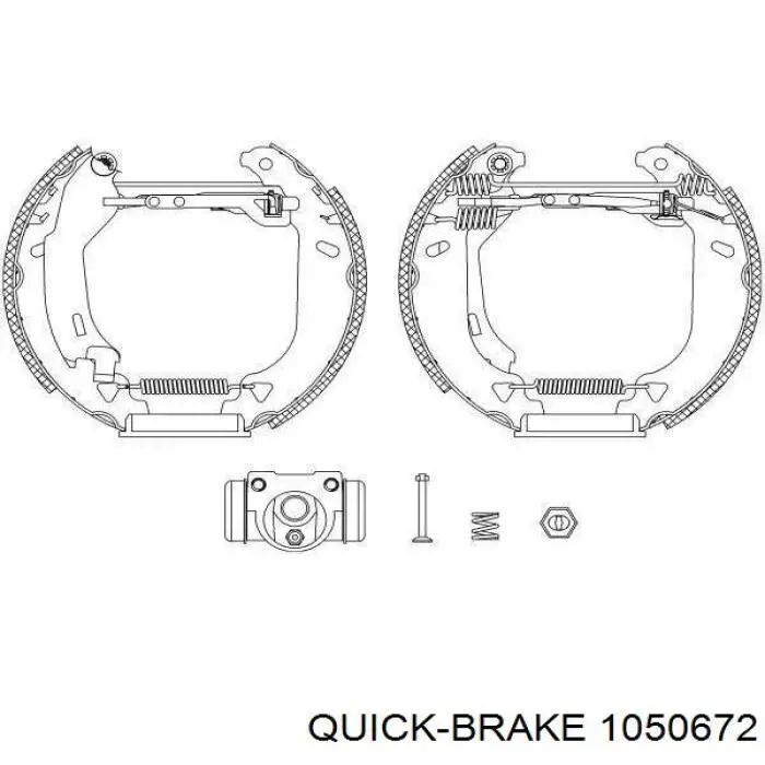 Установочный комплект задних барабанных колодок Quick Brake 1050672 цена, от 9.18 USD