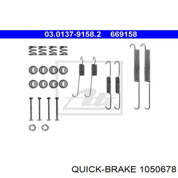 Установочный комплект задних барабанных колодок Quick Brake 1050678 цена, от 4.67 USD
