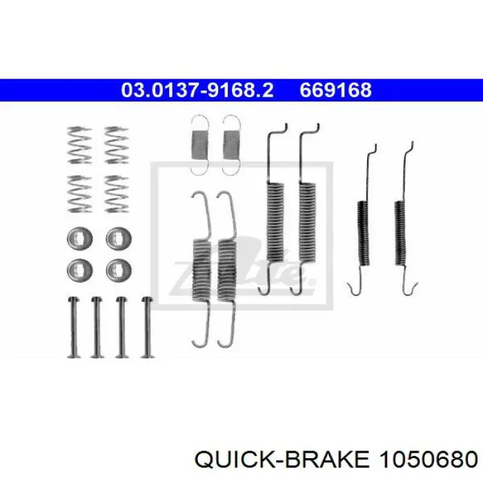 Монтажний комплект задніх барабанних колодок 1050680 Quick Brake