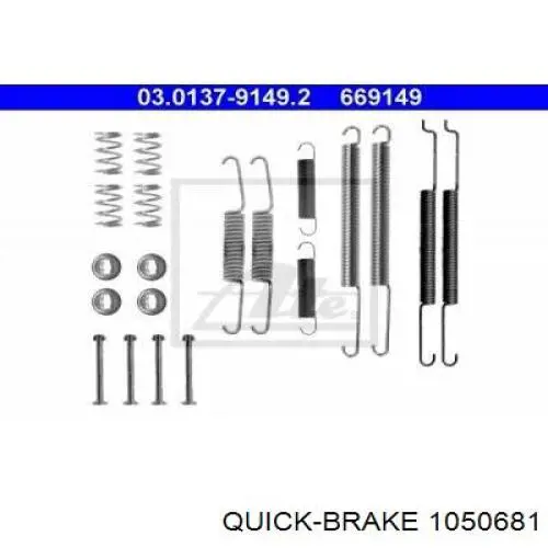 Купить 1050681 Quick Brake Монтажный комплект задних барабанных колодок
