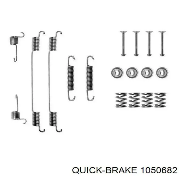 Установочный комплект задних барабанных колодок Quick Brake 1050682 цена, от 5.49 USD