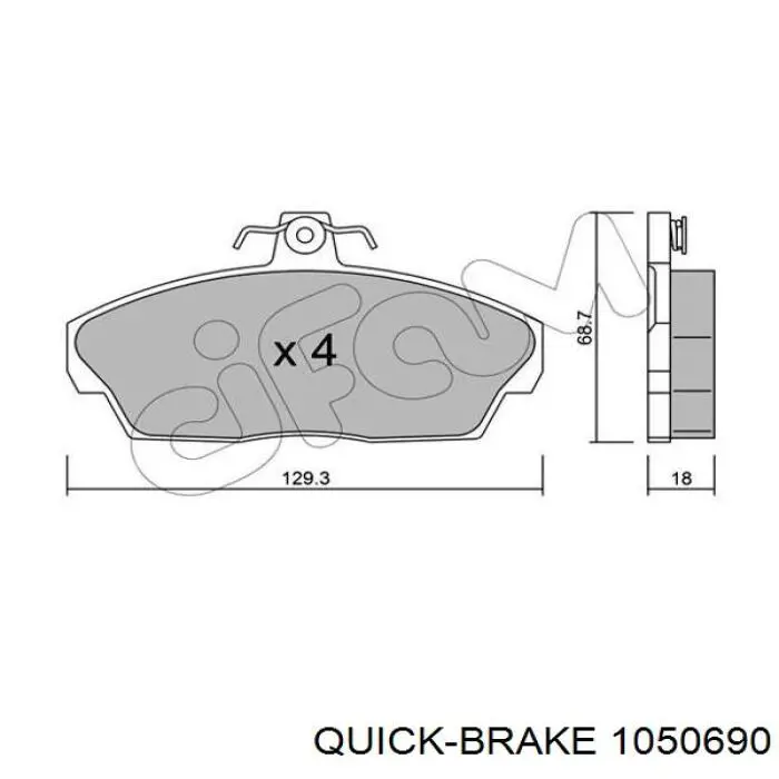 Купить 1050690 Quick Brake Монтажный комплект задних барабанных колодок