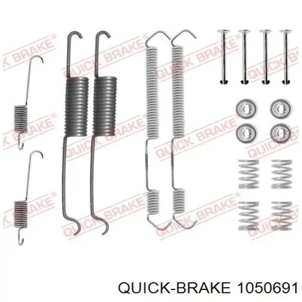 105-0691 Quick Brake монтажный комплект задних барабанных колодок