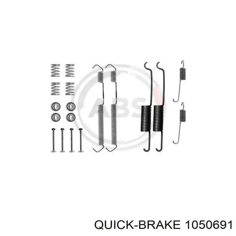 Kit de montaje, zapatas de freno traseras 1050691 Quick Brake