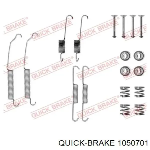 1050701 Quick Brake kit de montagem das sapatas traseiras de tambor