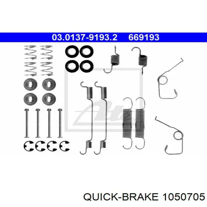 Ремкомплект гальмівних колодок 1050705 Quick Brake