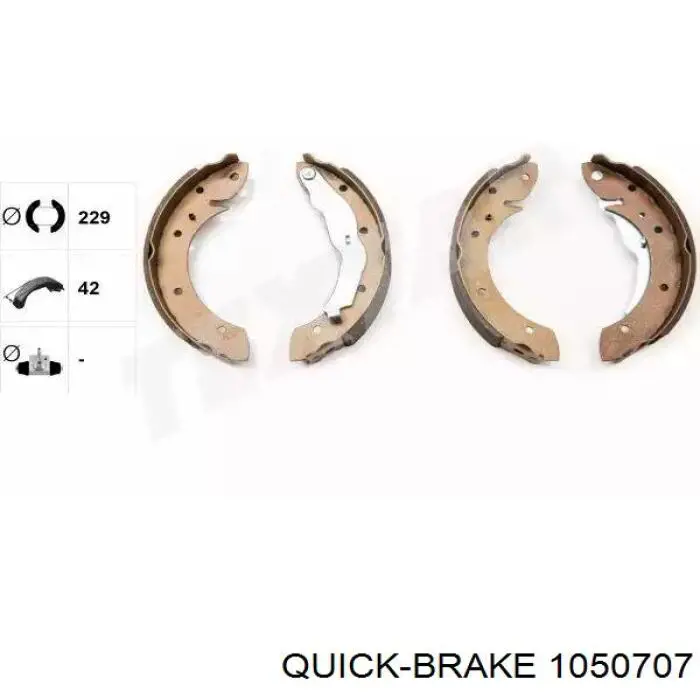 Ремкомплект тормозных колодок 1050707 Quick Brake