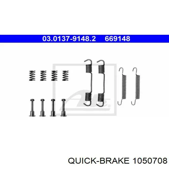 Ремкомплект тормозных колодок Quick Brake 1050708 цена, от 10.25 USD