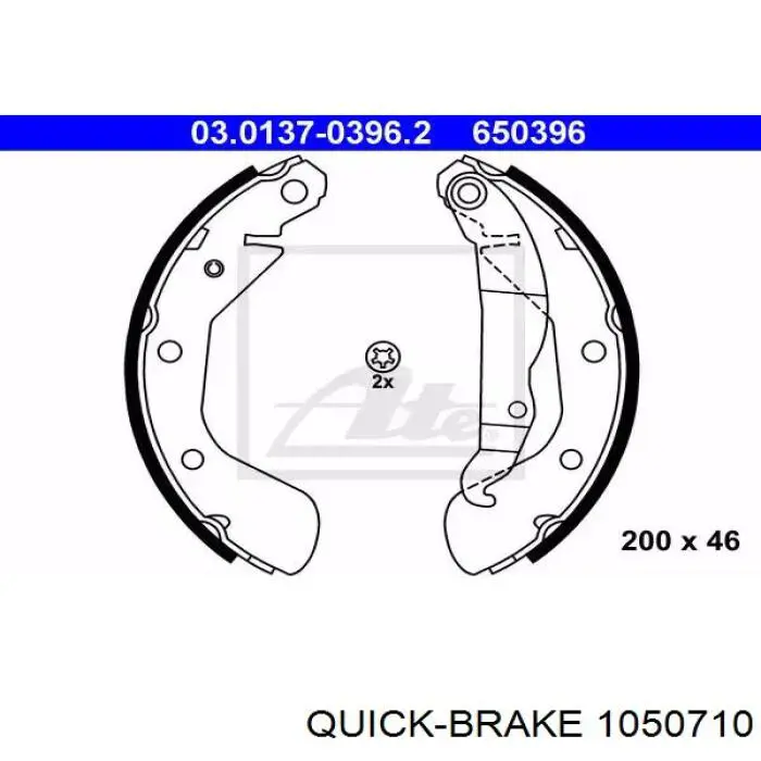 Купить 1050710 Quick Brake Монтажный комплект задних барабанных колодок