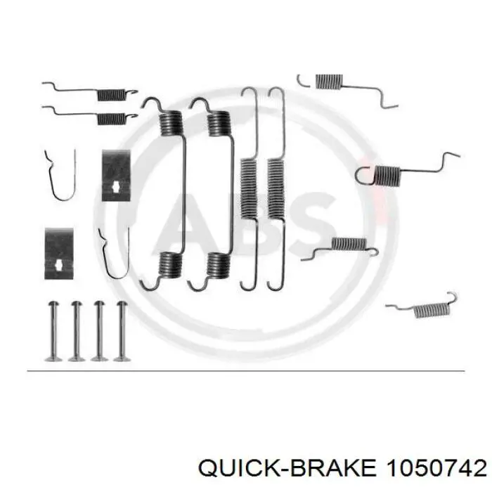 1050742 Quick Brake Комплект монтажный задних барабанных колодок
