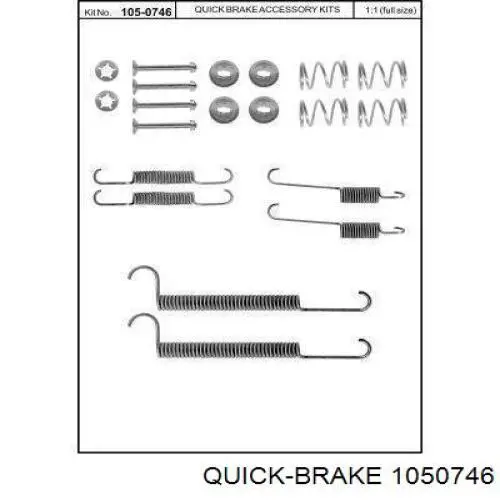 Установочный комплект задних барабанных колодок Quick Brake 1050746 цена, от 4.77 USD