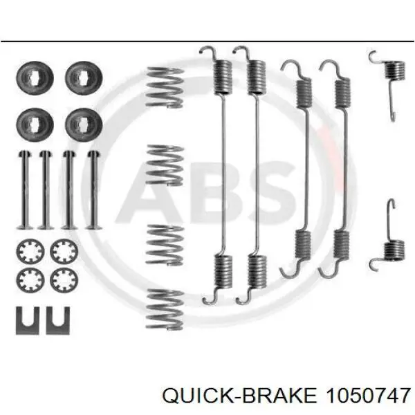 105-0747 Quick Brake kit de montagem das sapatas traseiras de tambor