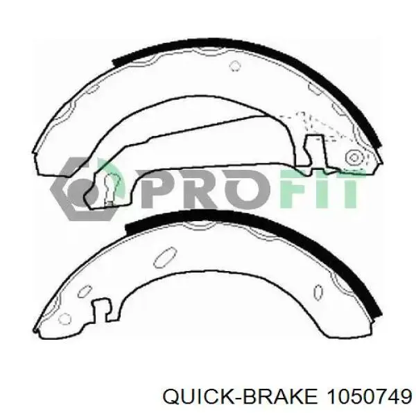 Установочный комплект задних барабанных колодок Quick Brake 1050749 цена, от 9.13 USD