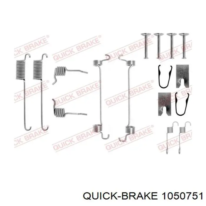 105-0751 Quick Brake kit de montagem das sapatas traseiras de tambor
