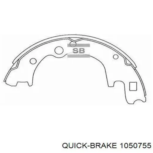Установочный комплект задних барабанных колодок Quick Brake 1050755 цена, от 4.72 USD