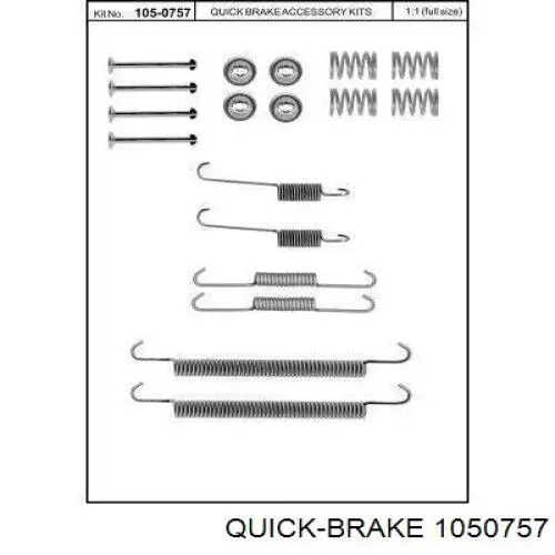 Монтажный комплект задних барабанных колодок 1050757 Quick Brake