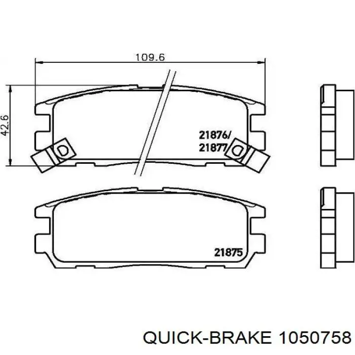 Монтажный комплект задних барабанных колодок Quick Brake 1050758