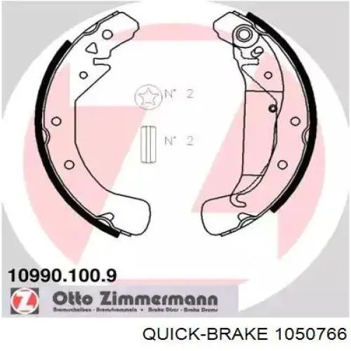 Монтажный комплект задних барабанных колодок 1050766 Quick Brake