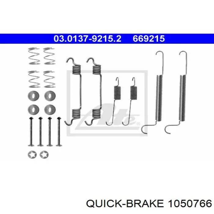 Установочный комплект задних барабанных колодок Quick Brake 1050766 цена, от 6.08 USD