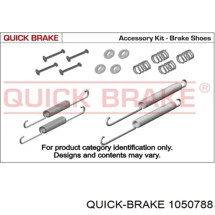 Монтажный комплект задних барабанных колодок 1050788 Quick Brake