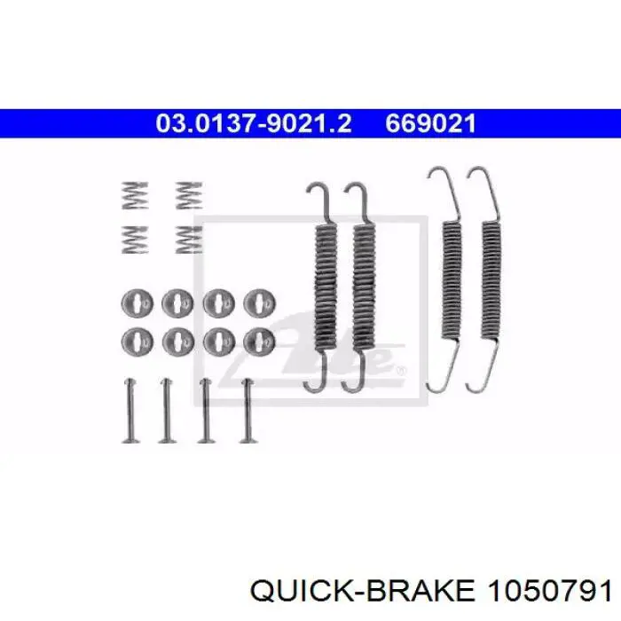 Монтажный комплект задних барабанных колодок Quick Brake 1050791