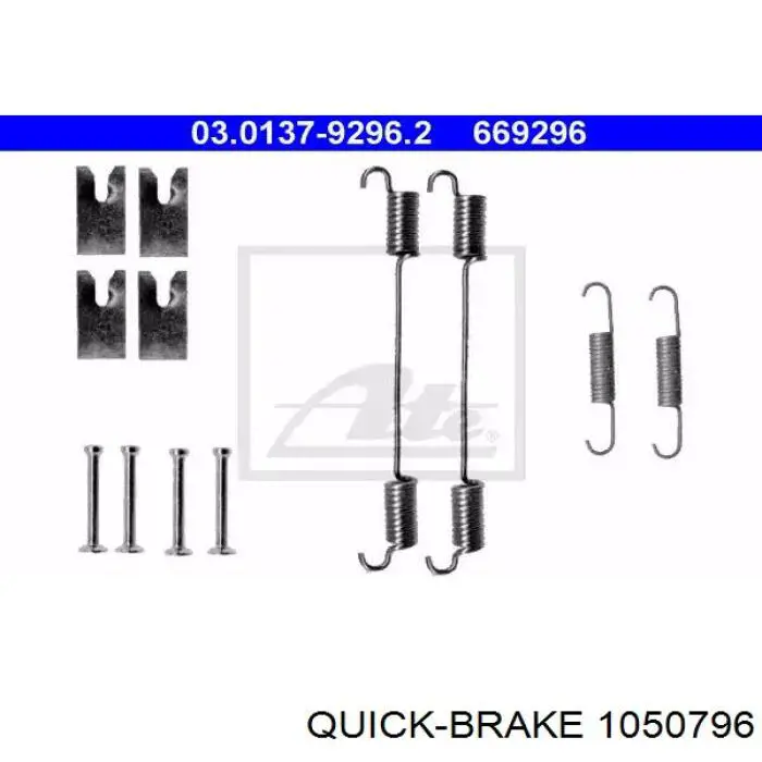Установочный комплект задних барабанных колодок Quick Brake 1050796 цена, от 5.22 USD