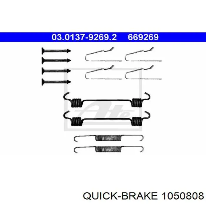 105-0808 Quick Brake kit de montagem das sapatas traseiras de tambor