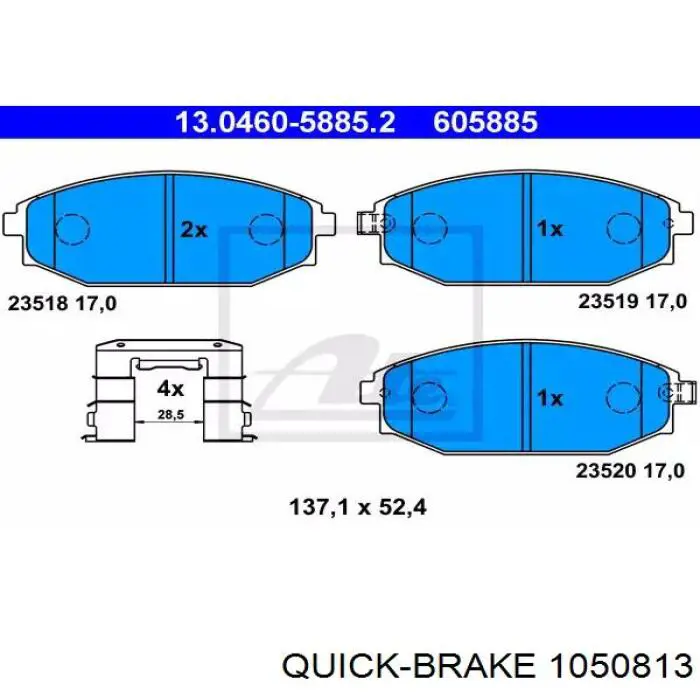 Купить 1050813 Quick Brake Монтажный комплект задних барабанных колодок