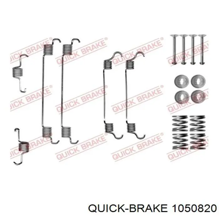 1050820 Quick Brake kit de montagem das sapatas traseiras de tambor