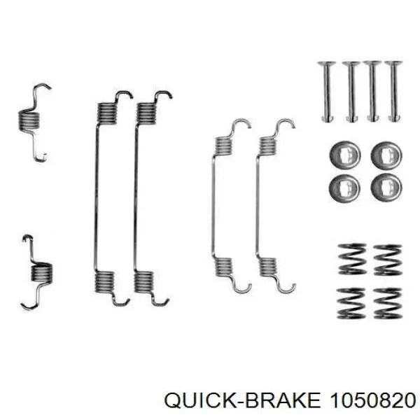 Kit de montaje, zapatas de freno traseras 1050820 Quick Brake