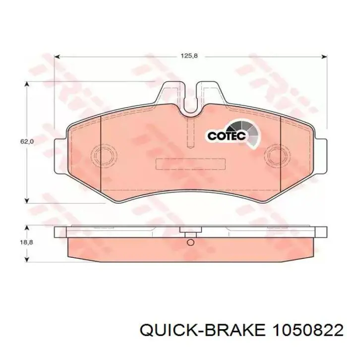 Монтажный комплект задних барабанных колодок Quick Brake 1050822